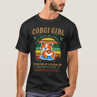 5 Corgi Mädchen - Hexe - Löwin - Hippie - Matrose T-Shirt