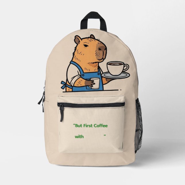5. Cozy Vibes Capybara Bag Bedruckter Rucksack (Vorderseite)