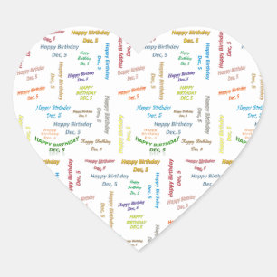 5. Dezember Herz-Aufkleber