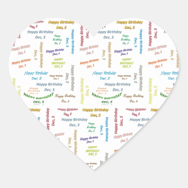 5. Dezember Herz-Aufkleber (Vorderseite)