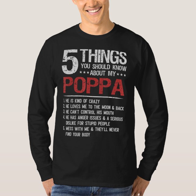 5 Dinge, die Sie über mein Poppa-Vater D wissen so T-Shirt (Vorderseite)