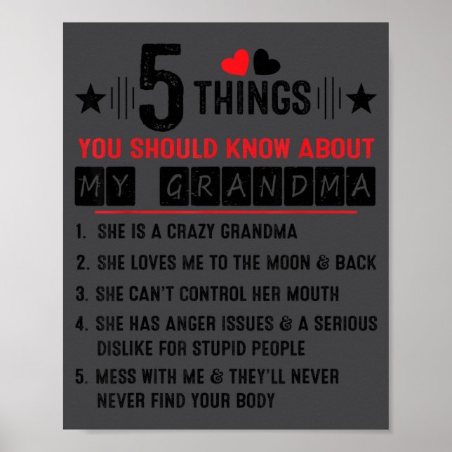 5 Dinge, die Sie über meine Oma wissen sollten Lus Poster (Vorne)
