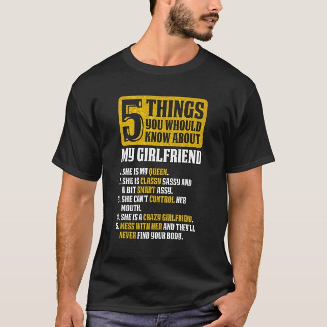 5 Dinge über meine Freundin Girlfriends T-Shirt (Vorderseite)