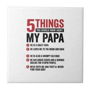 5 Dinge über meinen Papa Lustiges Vintage-Shirt-De Fliese