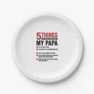 5 Dinge über meinen Papa Lustiges Vintage-Shirt-De Pappteller
