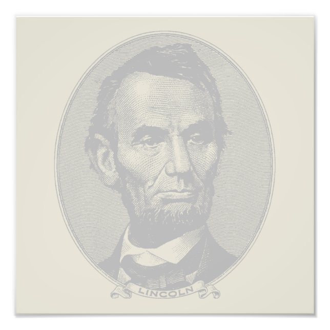 5 Dollar Geld von Präsident Abraham Lincoln Fotodruck (Vorne)