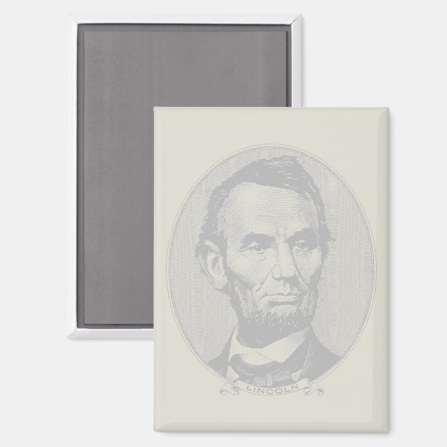 5 Dollar Geld von Präsident Abraham Lincoln Magnet (Vorderseite/Rückseite)