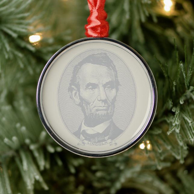5 Dollar Geld von Präsident Abraham Lincoln Ornament Aus Metall (Baum)