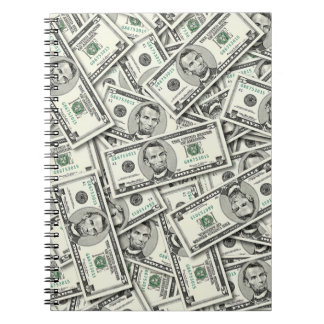 5-Dollar-Schein-Geldmuster Notizblock