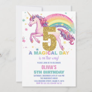 5. Einhorn Einladung zum Geburtstag
