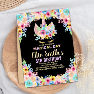 5. Einhorn Einladung zum Geburtstag