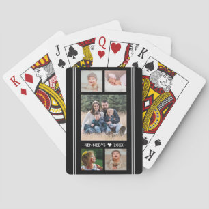 5 Familienfoto Collage Schwarz und Weiß Spielkarten