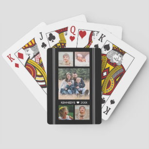5 Familienfoto Collage Schwarz und Weiß Spielkarten