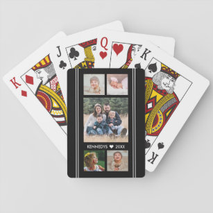 5 Familienfoto Collage Schwarz und Weiß Spielkarten