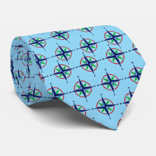 5-Farben-nautische Kompassrose Babyblau BG Krawatte