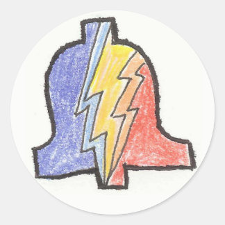 5 Farbhandgezeichnete PLA-Logo-Aufkleber Runder Aufkleber