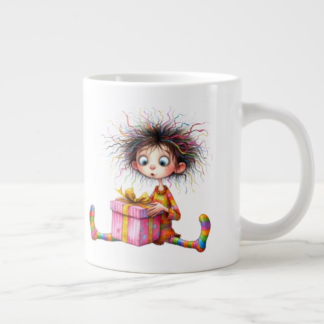 *  5 Farbige Whimsical Weihnachts-JUNGE  Geschenk  Jumbo-Tasse (Rechts)