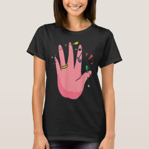 5 Finger Verlobung Hand Party Best Verlobte Bride T-Shirt