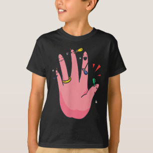 5 Finger Verlobung Hand Party Best Verlobte Bride  T-Shirt