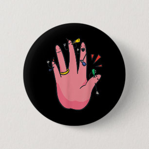 5 Finger Verlobungshand Party Beste Fiance Braut G Button