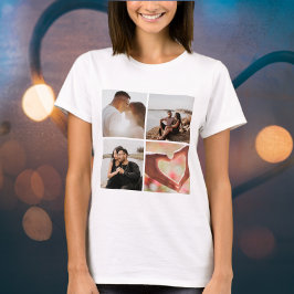 5 Foto Benutzerdefinierte Collage Personalisiert T-Shirt