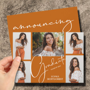 5 Foto Burnt Orange Graduation Ankündigungen