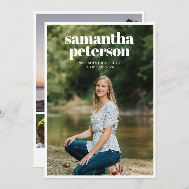 5 Foto Collage 2024 Abschluss Ankündigung (Vorne/Hinten)