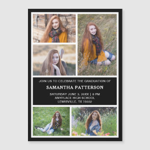 5 Foto Collage Abschluss Einladen Magnetkarte