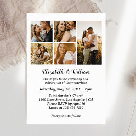 5 Foto Collage Elegante Hochzeit Einladung