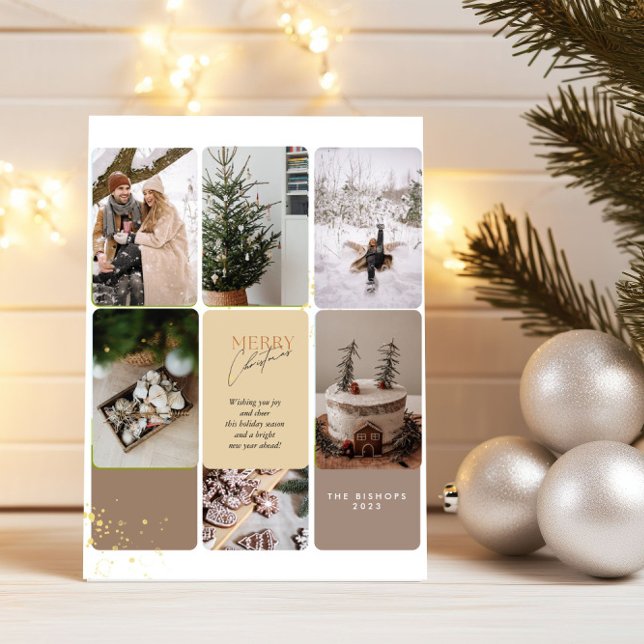 5 Foto Collage Frohe Weihnachtsgrüße Feiertagskarte (Von Creator hochgeladen)