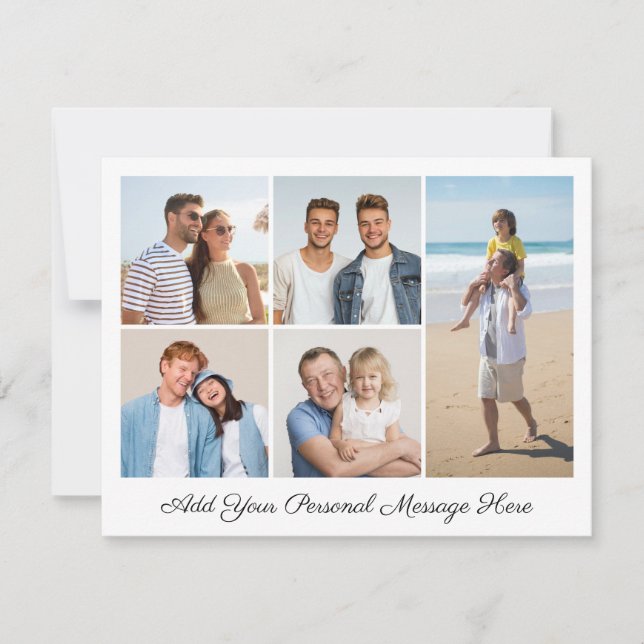 5 Foto-Collage Fügen Sie Ihre eigene Begrüßung ein Karte (Vorderseite)