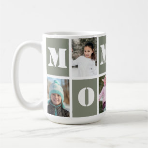 5 Foto Collage Herz Sage Grünen Muttertag Kaffeetasse