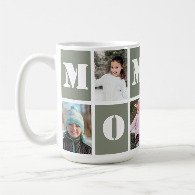 5 Foto Collage Herz Sage Grünen Muttertag Kaffeetasse (Links)