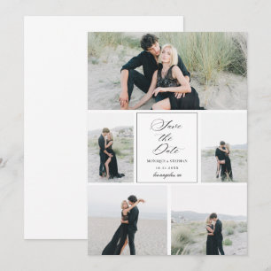5 Foto-Collage Monochrom Schwarz-Weiß Hochzeit Save The Date