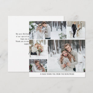 5 Foto Collage Newlyweds Wedding Square Danke Karte