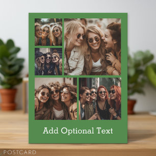 5-Foto-Collage Optionaler Text -- Farbe kann bearb Postkarte
