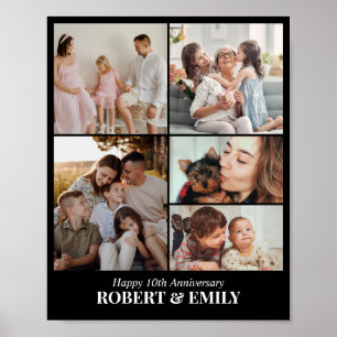 5 Foto-Collage Personalisiertes Bildraster Paar Poster