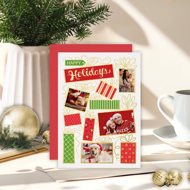 5 Foto Collage Weihnachtsfoil Weihnachtskarte Folieneinladung (Von Creator hochgeladen)