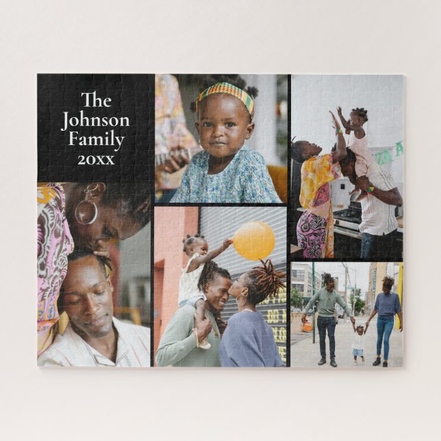 5-Foto-Familie Puzzle (Horizontal)