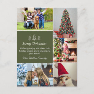 5 Foto Familien-Weihnachtsgrüße Ferien Postkarte