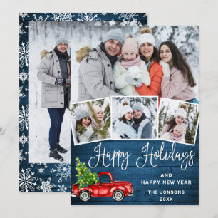 5 Foto Frohe Weihnachten Rote Farm-LKW