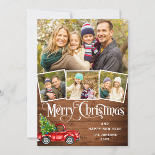 5 Foto Frohe Weihnachts-Red Farm LKW Feiertagskarte
