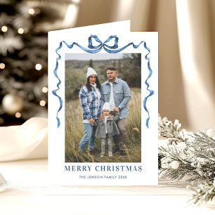 5 Foto Funky Staubiges Blaues Weihnachtsband Schle Feiertagskarte
