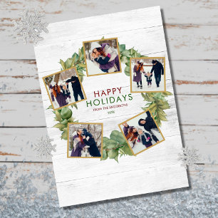 5 Foto Greenery Wreath Burgund Weihnachten