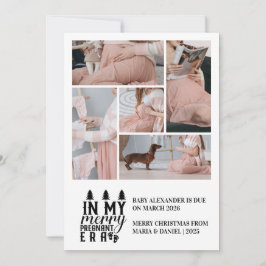 5 Foto in meiner frohen Schwangerschaft Weihnachte Feiertagskarte