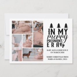 5 Foto in meiner frohen Schwangerschaft Weihnachte Feiertagskarte