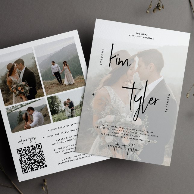 5 Foto moderne QR Code Hochzeit Einladung (Von Creator hochgeladen)