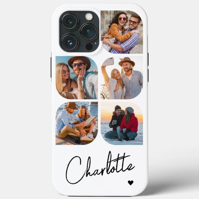 5 Foto Modernes Trendy Einfache Personalisierte Be Case-Mate iPhone Hülle (Rückseite)