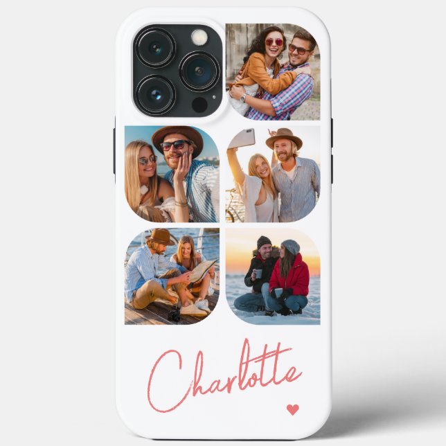 5 Foto Modernes Trendy Einfache Personalisierte Be Case-Mate iPhone Hülle (Rückseite)