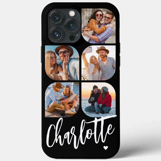5 Foto Modernes Trendy Einfache Personalisierte Be Case-Mate iPhone Hülle (Rückseite)